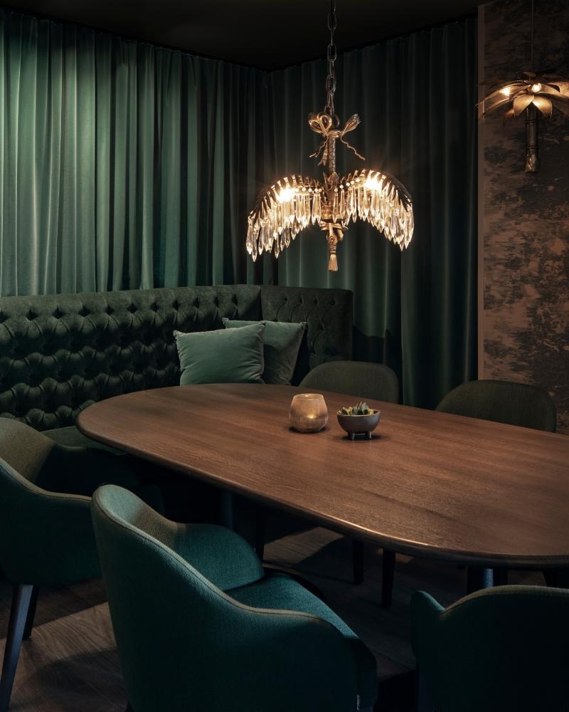 Een rustige privélounge voor een VIP-diner
